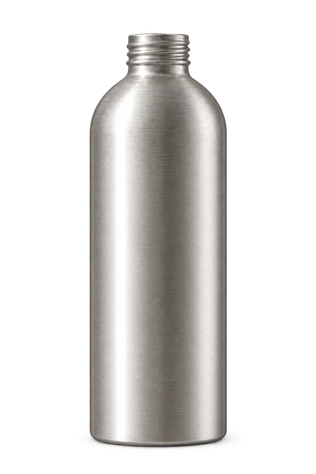 Brushed aluminum bottle finish