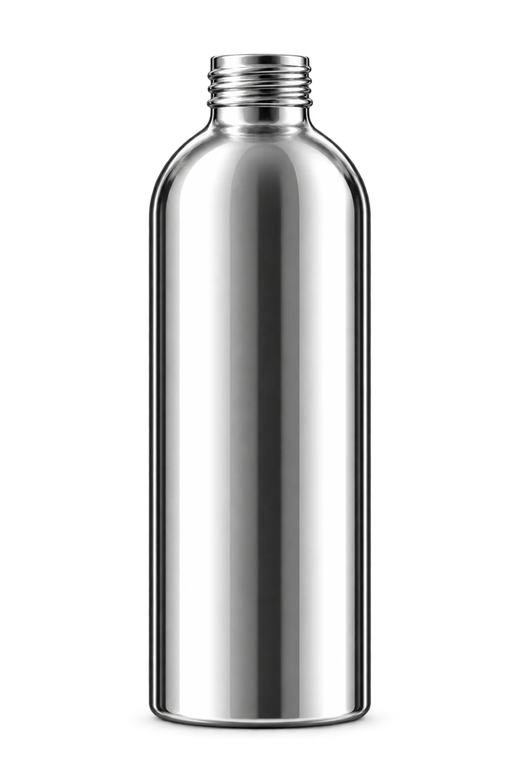 Gloss aluminum bottle finish