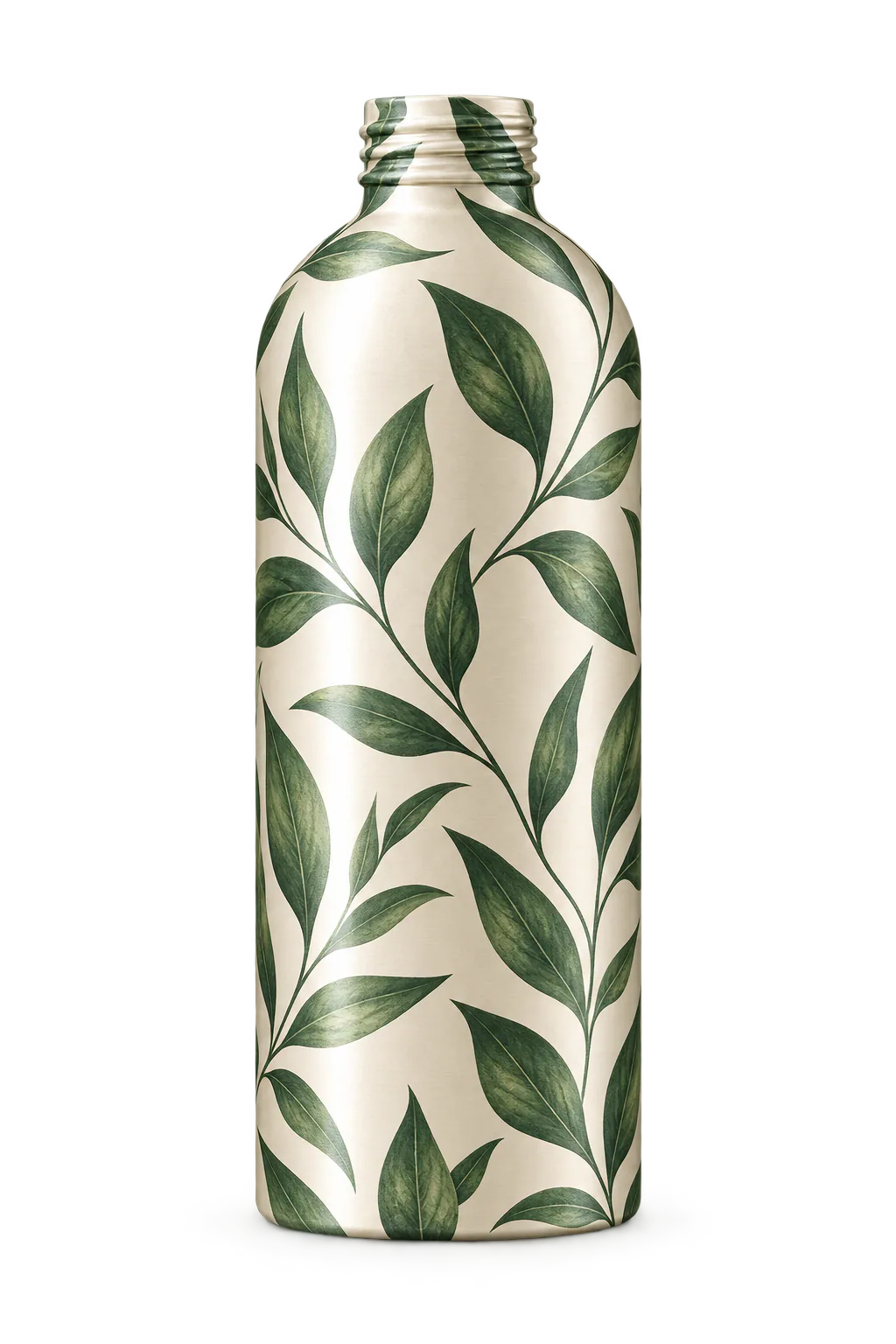 Printed aluminum bottle finish