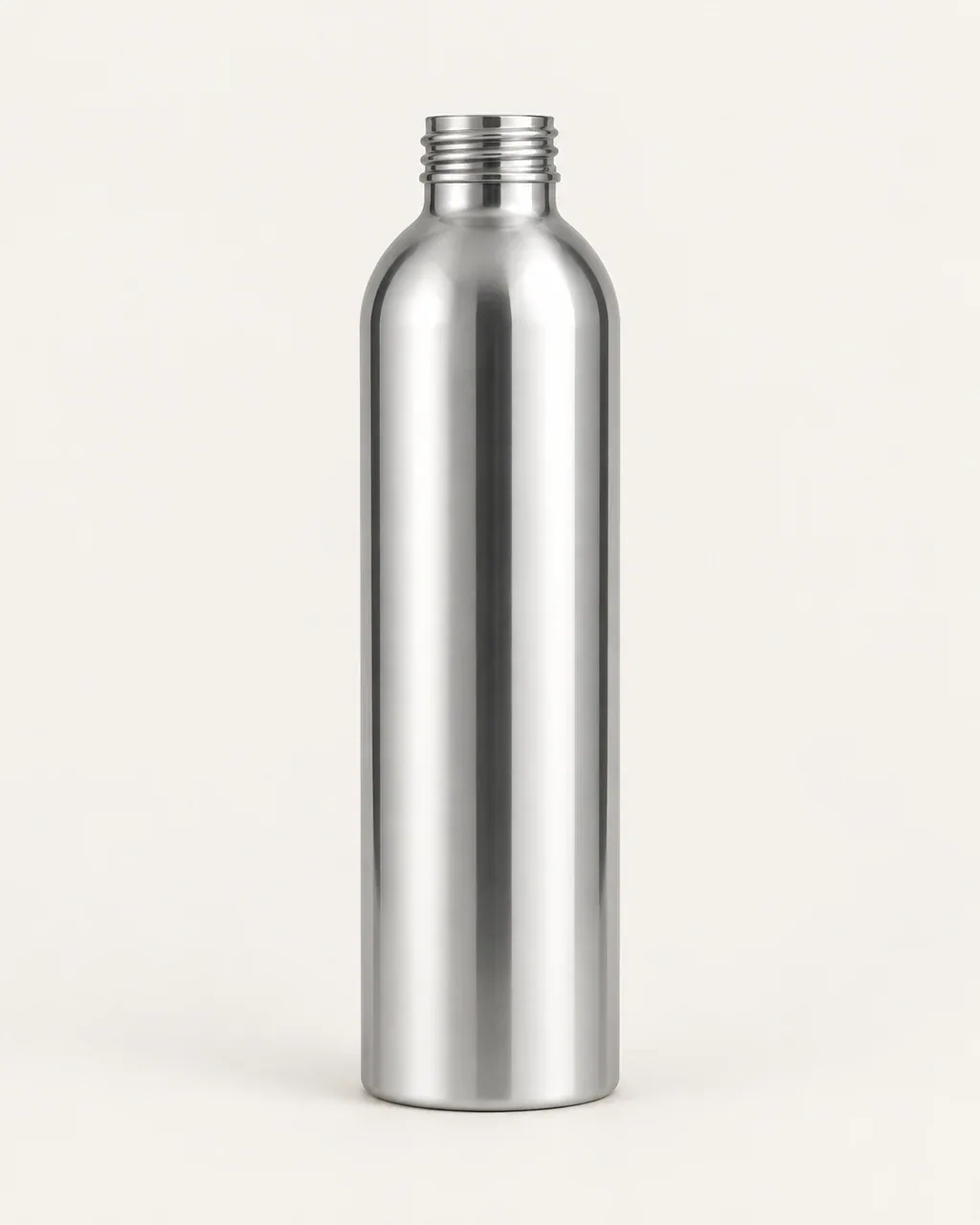 500 mL brushed aluminum bottle with 28/410 threaded neck