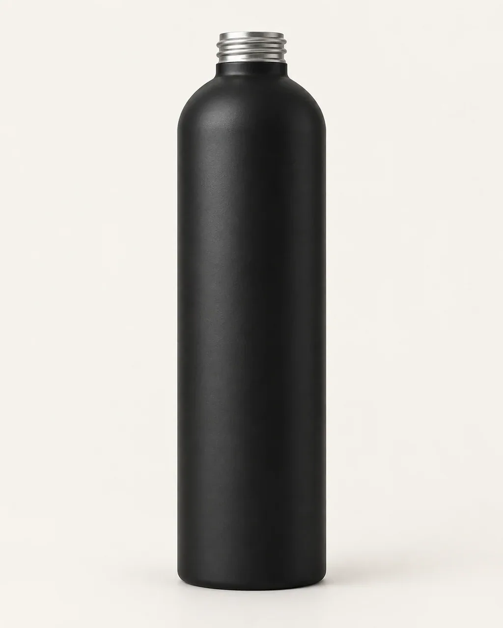 Matte black 750 mL aluminum bottle with a 28/410 neck